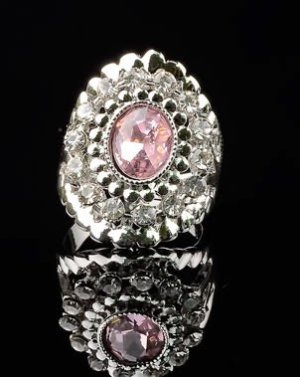 Кільце жіноче з рожевим кристалом код 476 - 8609939 - SvitStyle