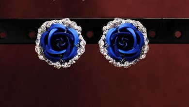 Сережки Квітка синя код 758 - SvitStyle