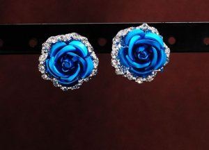 Сережки Квітка блакитна код 758 - 8609967 - SvitStyle