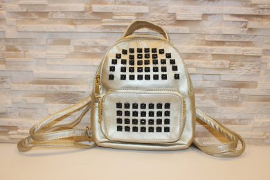 Модний золотистий жіночий рюкзак код 7-177 - SvitStyle