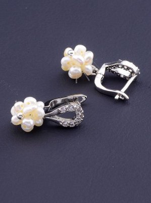 Сережки з перлами покриття срібло код 1549 - 8610144 - SvitStyle