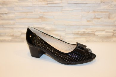 Туфлі жіночі чорні літні на підборах код Б126 - SvitStyle