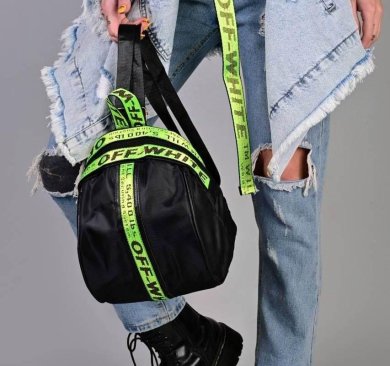 Рюкзак чорний з зеленими вставками код 7-937 - SvitStyle
