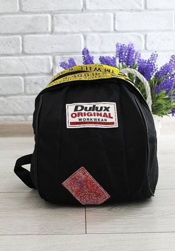 Рюкзак чорний плащівка з жовтими вставками код 7-938 - SvitStyle