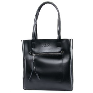 Жіноча сумка чорна натуральна шкіра код 25-8733 - 8610273 - SvitStyle