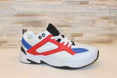 Кросівки білі з синіми та червоними вставками Т1146 - SvitStyle