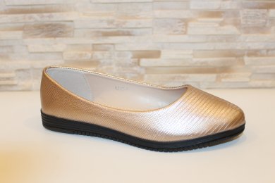 Балетки туфлі жіночі золотисті Т1256 - SvitStyle