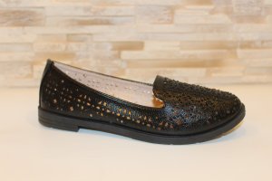 Балетки туфли женские черные Т1344 - SvitStyle