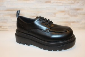 Туфлі жіночі чорні на шнурівці Т1393 - 8610657 - SvitStyle