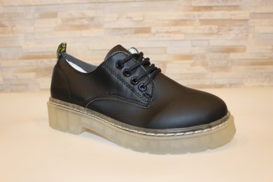 Туфлі жіночі чорні на шнурівці Т1431 - SvitStyle