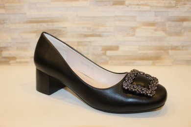 Туфли женские черные на каблуке Т1457 - SvitStyle