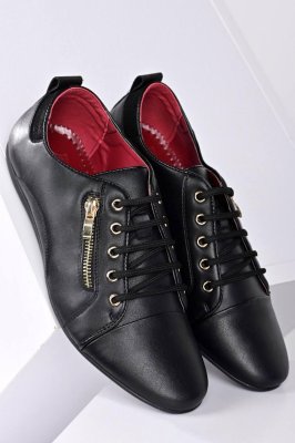 Туфлі жіночі чорні на шнуровці Т1544 - 8611012 - SvitStyle
