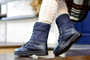 Ботинки жіночі сині зимові С226 - 8611026 - SvitStyle