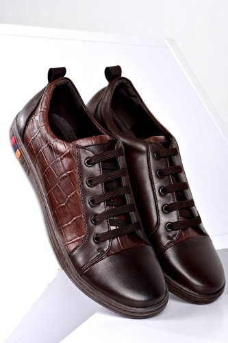 Туфлі жіночі коричневі на шнурівці Т1552 - SvitStyle