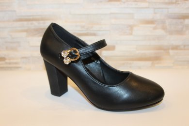 Туфлі жіночі чорні на підборах Т1555 - SvitStyle