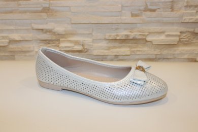 Балетки туфлі жіночі сріблясті з бантиком код Т249 Уцінка (читайте опис) - SvitStyle