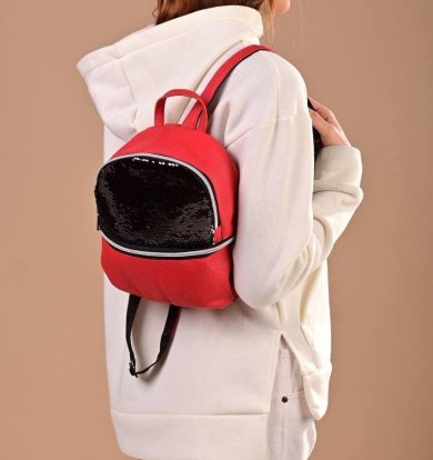 Рюкзак жіночий червоний код 7-2222 - SvitStyle
