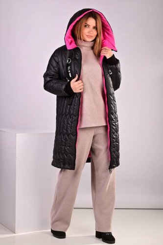 Пальто куртка жіноче зимове чорне код П584 - SvitStyle