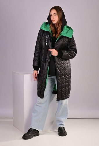 Пальто куртка жіноче зимове чорне код П584 - SvitStyle