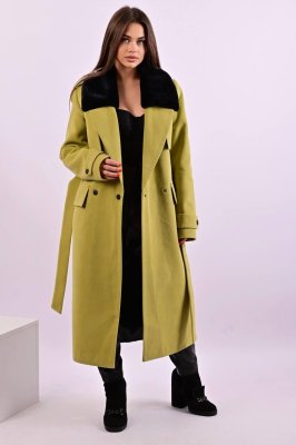 Пальто жіноче оливкове єврозима код П639 - 8611448 - SvitStyle