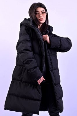 Пальто жіноче чорне єврозима код П643 - 8611464 - SvitStyle
