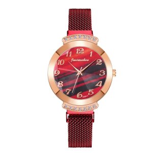 Жіночий наручний годинник із червоним ремінцем код 688 - 8611469 - SvitStyle