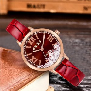 Жіночий наручний годинник із червоним ремінцем код 689 - 8611470 - SvitStyle