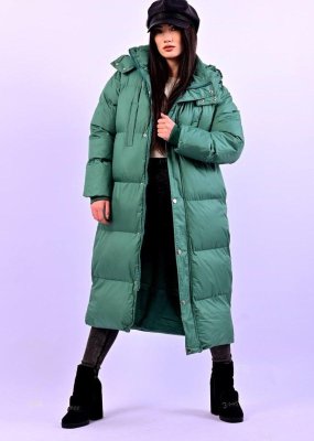 Куртка пальто жіноча зелена єврозима код П655 - 8611503 - SvitStyle