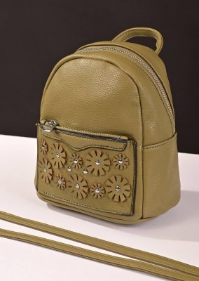 Жіночий маленький рюкзак зелений код 7-16 - 8611537 - SvitStyle