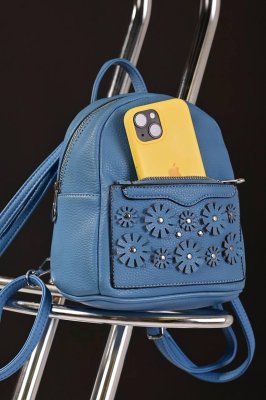 Жіночий маленький рюкзак блакитний код 7-16 - 8611539 - SvitStyle