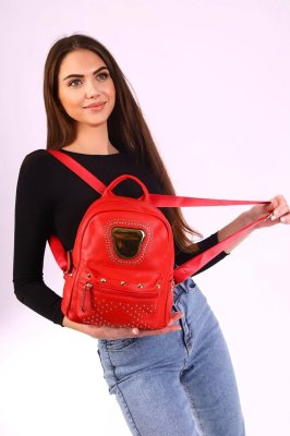 Рюкзак жіночий червоний код 7-8216 - 8611554 - SvitStyle