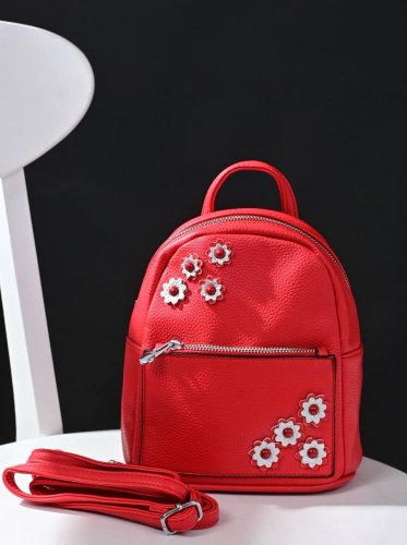 Невеликий рюкзак жіночий червоний код 7-28 - SvitStyle