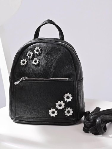 Невеликий рюкзак жіночий чорний код 7-28 - SvitStyle
