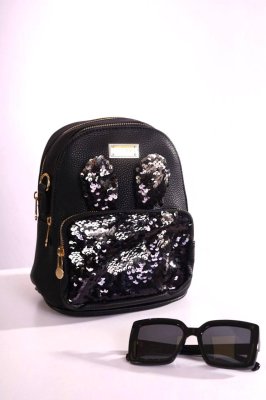 Невеликий жіночий чорний рюкзак-код 7-172 - 8611605 - SvitStyle