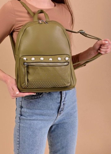 Рюкзак жіночий зелений код 7-43 - SvitStyle
