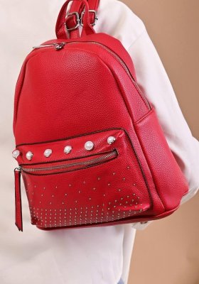Рюкзак жіночий червоний код 7-49 - 8611627 - SvitStyle