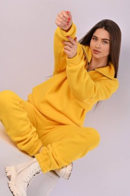 Костюм жіночий Тедді жовтий кофта та штани код П581 - 8611745 - SvitStyle