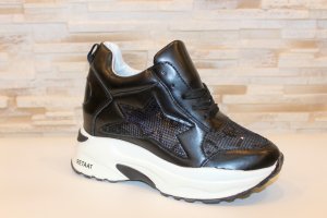 Кросівки снікерси жіночі чорні літні Т051 - 8611845 - SvitStyle