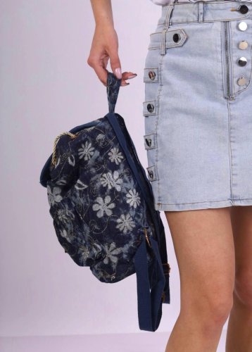 Рюкзак жіночий джинсовий синій код 7-6013 - SvitStyle