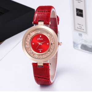 Жіночий наручний годинник із червоним ремінцем код 705 - SvitStyle