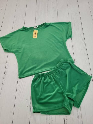 Піжама жіноча кофта та шорти зелена П729 - SvitStyle