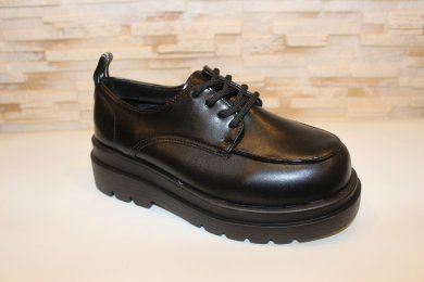 Туфлі жіночі чорні на шнурівці Т1701 37 - SvitStyle