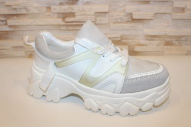 Кросівки жіночі білі із сірим Т1718 - SvitStyle