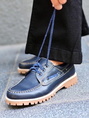 Туфлі жіночі сині на шнурівці Т1731 - 8612549 - SvitStyle