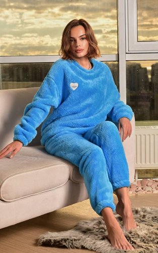 Піжама жіноча блакитна кофта та штани П811 - SvitStyle