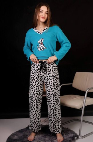 Піжама жіноча блакитна кофта та штани код П812 - SvitStyle