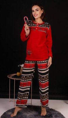 Піжама жіноча червона кофта та штани код П813 M - 8612857 - SvitStyle