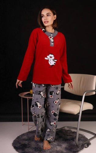 Піжама жіноча червона кофта та штани код П815 M - SvitStyle