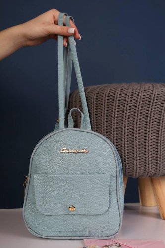 Жіночий міні-рюкзак блакитний код 7-40110 - SvitStyle