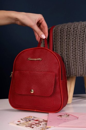 Жіночий міні-рюкзак червоний код 7-40110 - SvitStyle